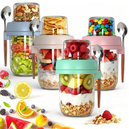 4pcs set glass oat jars