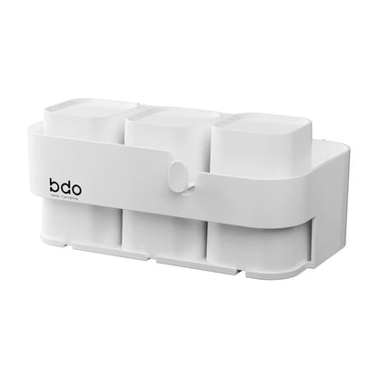 Bathroom wall mounted toothbrush holder with 3 cups.
