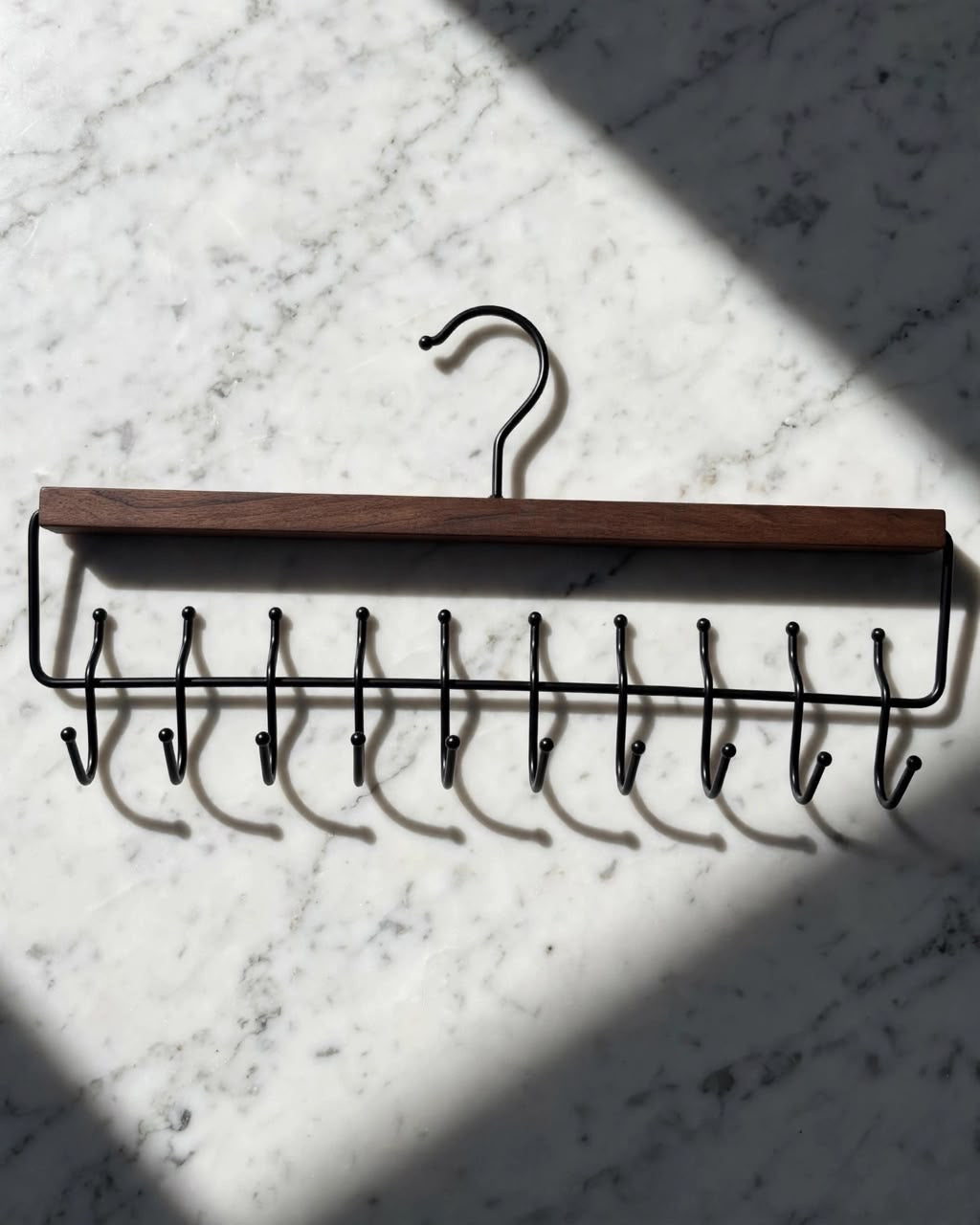 10-Hook Wooden Organizer Hanger