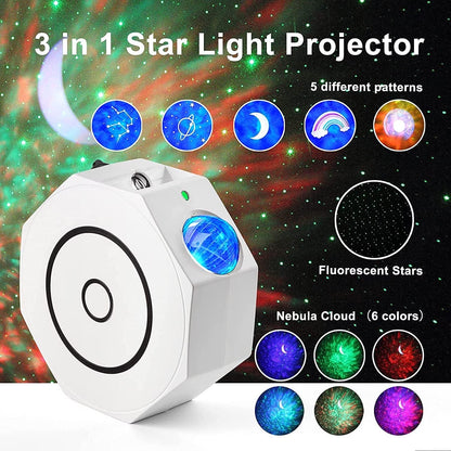Star Projector, Octagon Galaxy Night Light Projector with Bluetooth Music Speaker