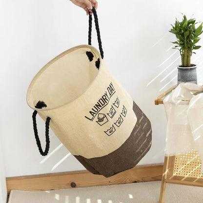 Laundry day round multi-purpose basket with handle