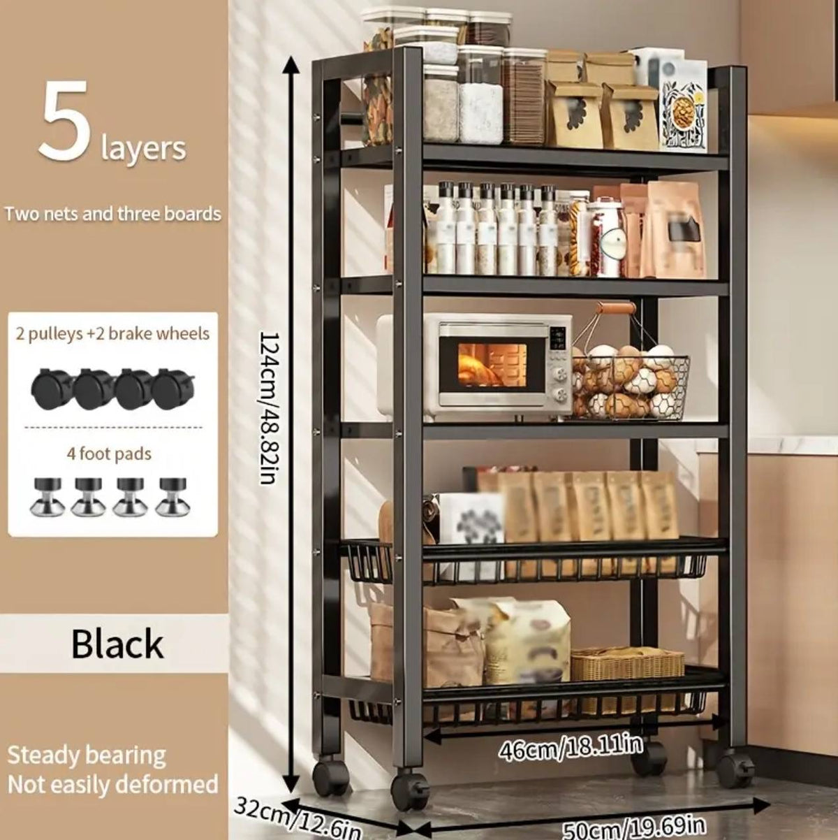 Selective Rack 5 Layer 5 layers Multifunctional Metallic rack – Luxury Homes Collections