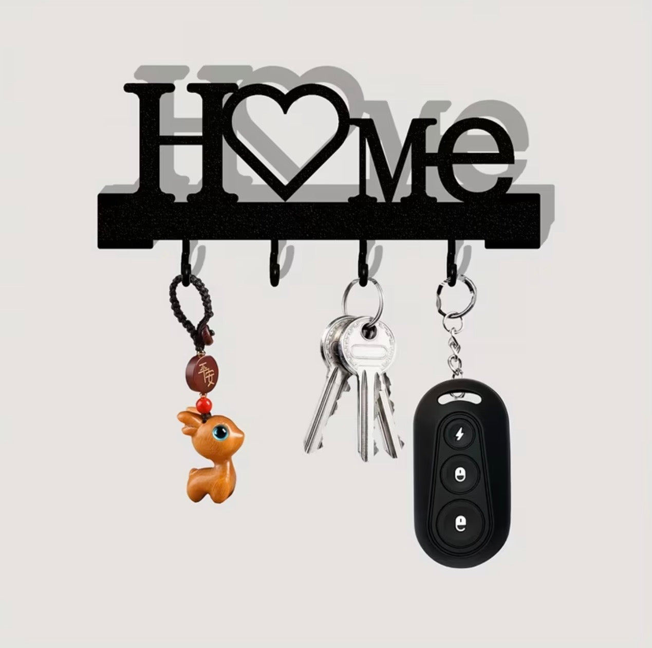 Wall mounted Home Love Shape Key Holder Rack