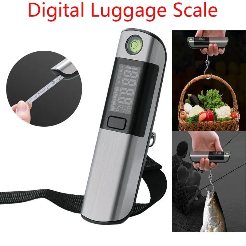 2 in 1 Portable Digital Luggage Scale for Travel With Tape measure