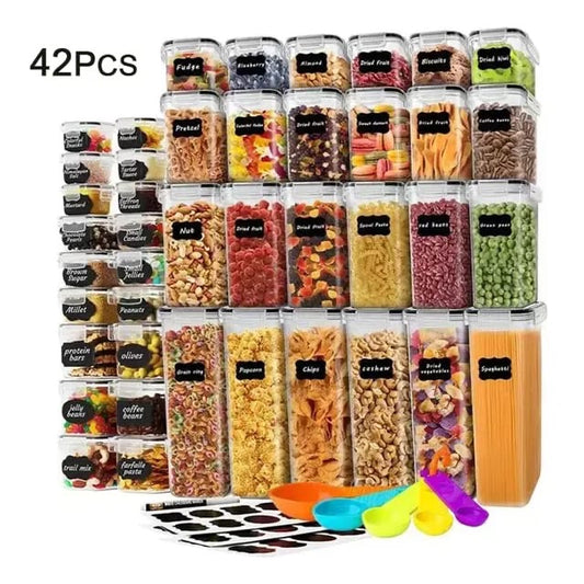 42pcs Bpa free airtight plastic containers