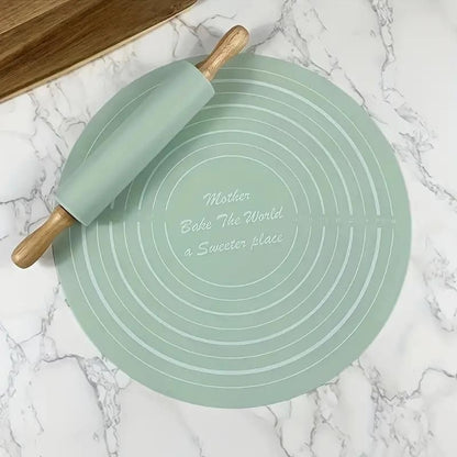 Silicone Baking Mat with  Rolling Pin Set