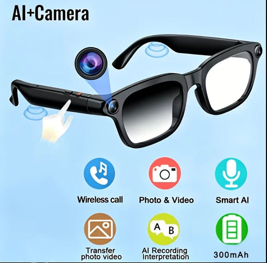 The XK One Pro-800W AI Smart Glasses, with an 8MP camera, Bluetooth connectivity, and real-time AI translation, and high quality video