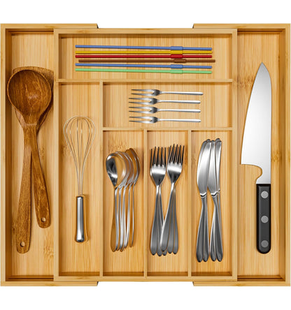 Multifunctional Bamboo drawer organizer