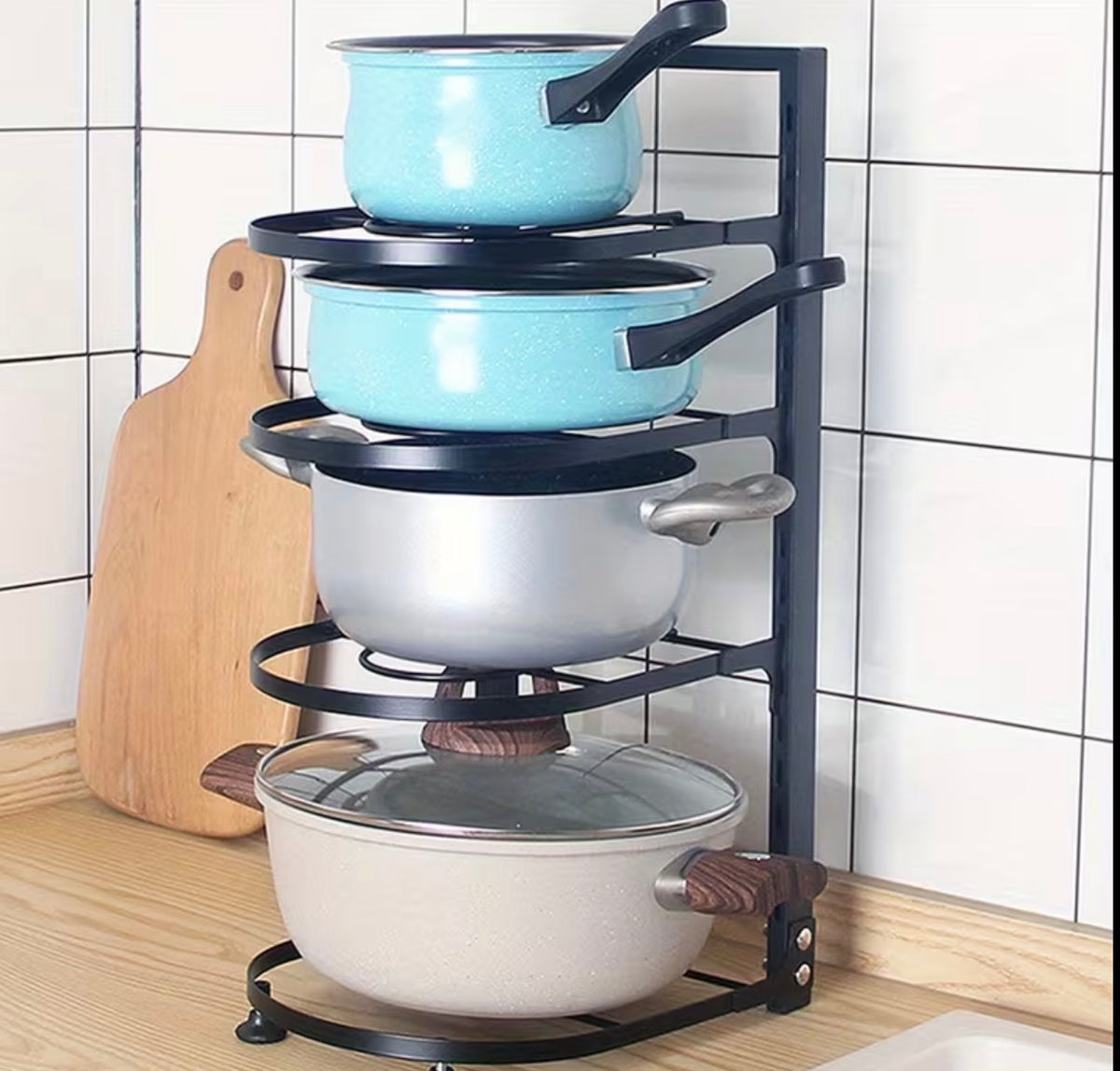 4 LAYER ADJUSTABLE POTS RACK