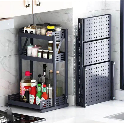 3 Tier Multifunctional Foldable Kitchen Spice Rack/Storage Rack