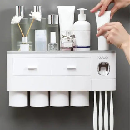 Automatic toothpaste Dispenser with 4 cups