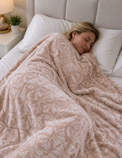 Luxury textured fleece blanket