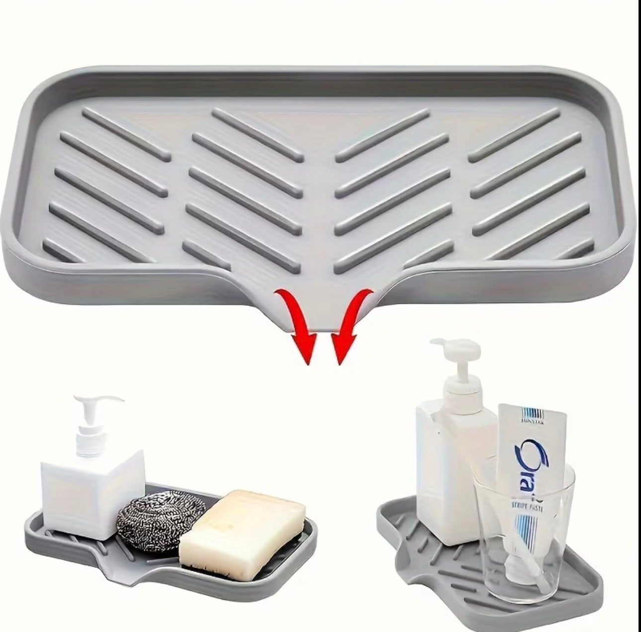 Sink silicone anti-slip tray.