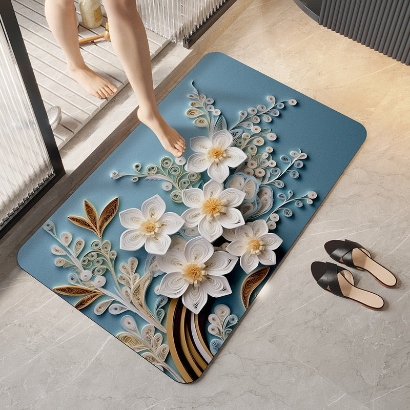 3D Bathroom Absorbent Floor Mat