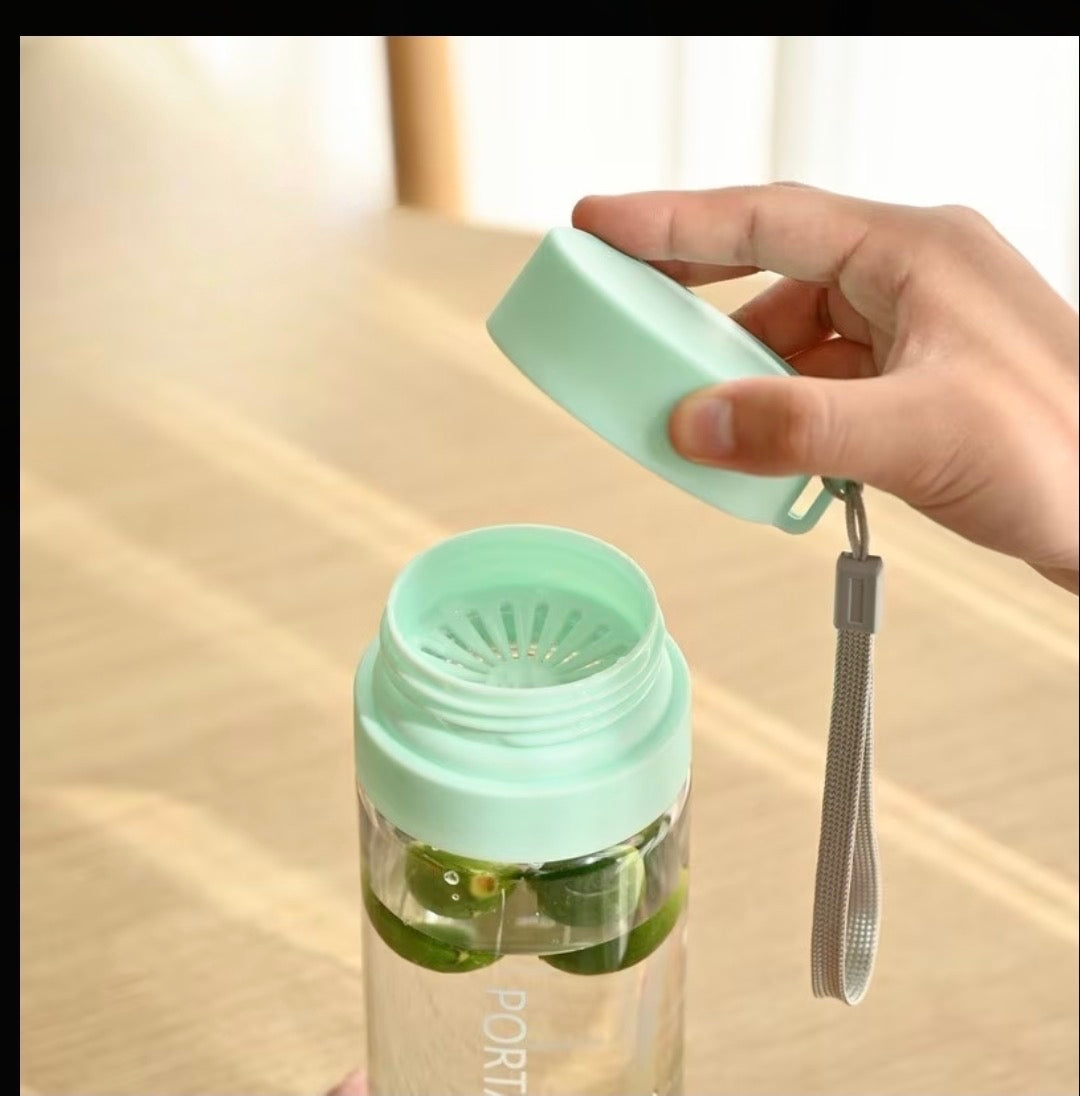 600ml Frosted Portable Tea Infuser Water Bottle