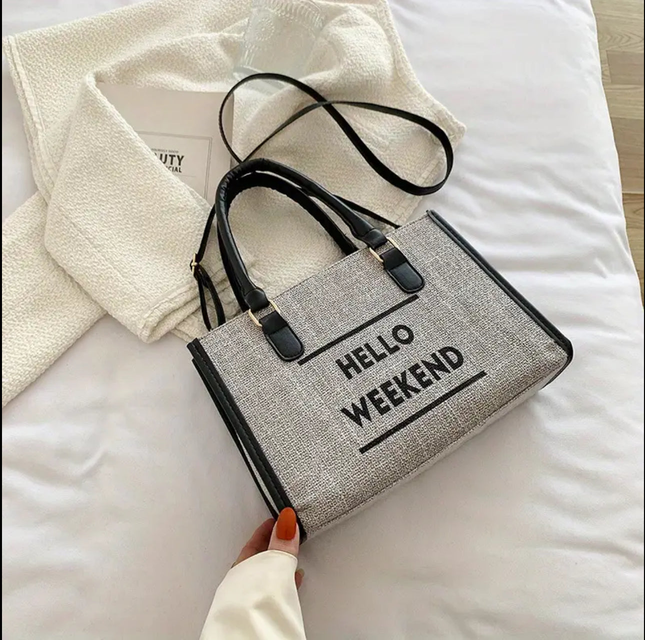 Hello Weekend Business Casual Tote Bags