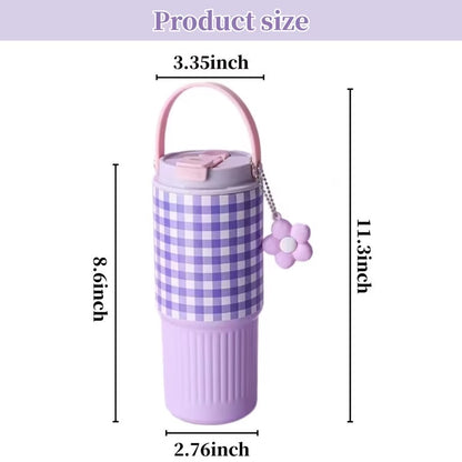 Stainless Steel checked Tumbler silicone handle 750ml
