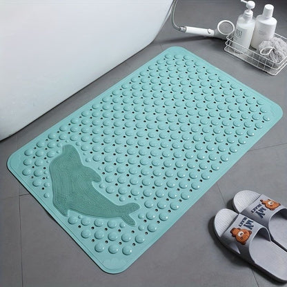 Bathroom anti slip mat with dolphin lazy scrubber