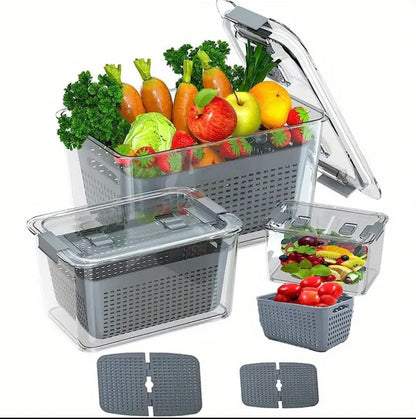 3pcs Fresh Food Storage Containers refrigerator organizer