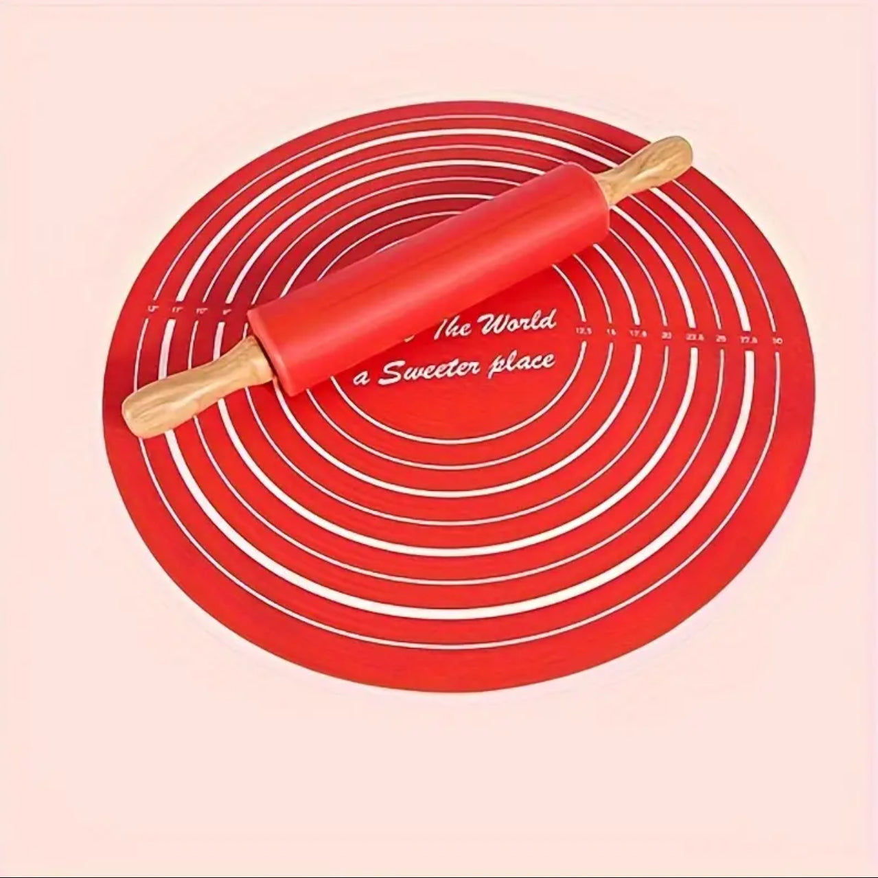 Silicone Baking Mat with  Rolling Pin Set