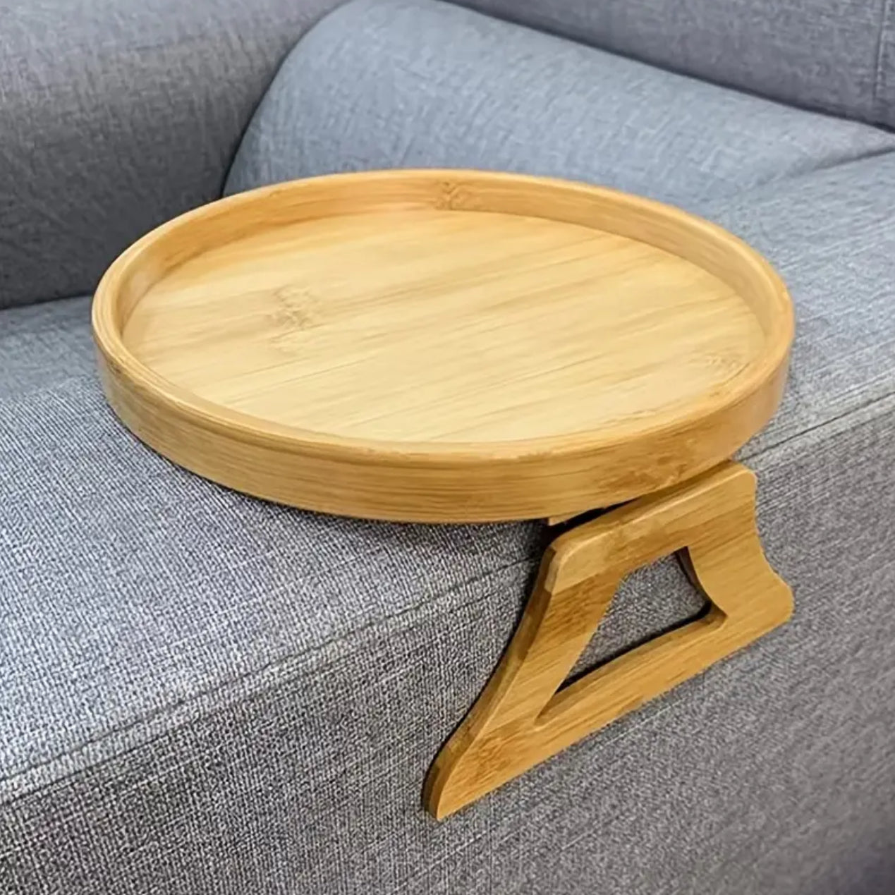 Round Bamboo Sofa Tray