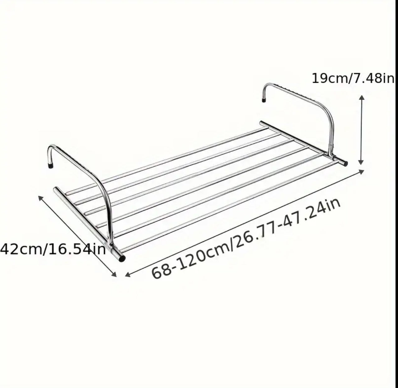 Multipurpose stainless steel expandable foldable balcony clothes and shoe drying rack