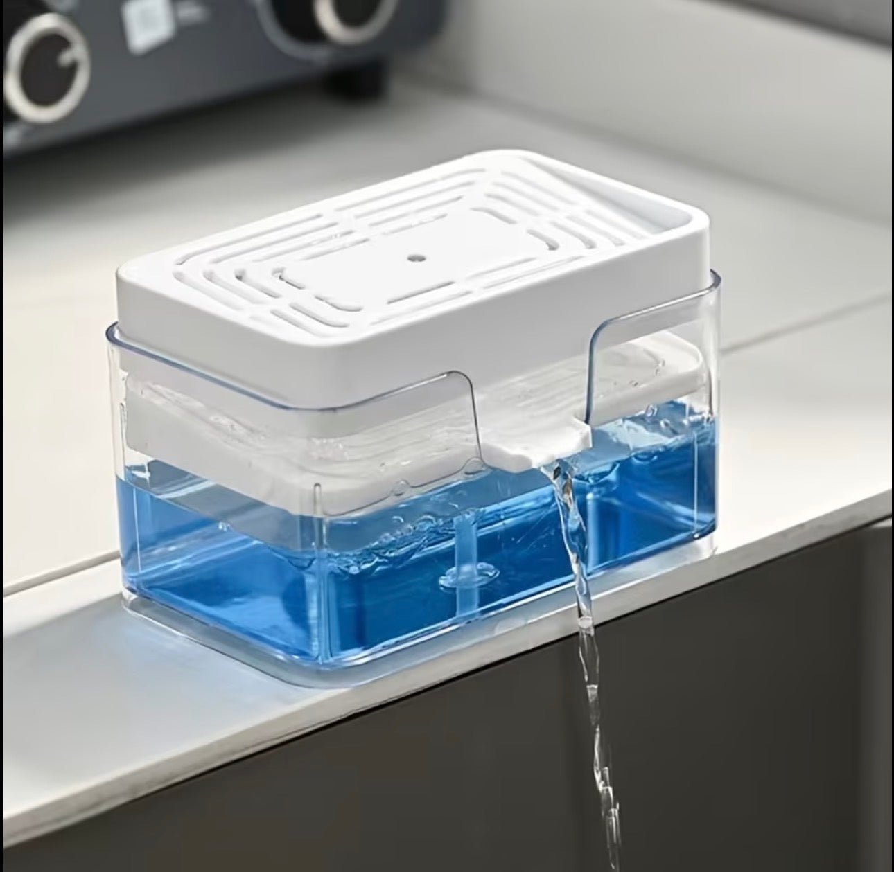 Creative kitchen sink drain soap dispenser with sponge