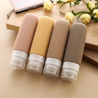 Big capacity colorful silicone travel lotion bottles.