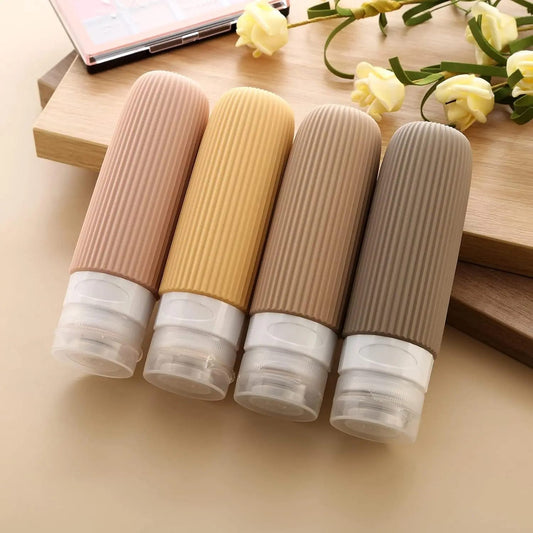 Big capacity colorful silicone travel lotion bottles.