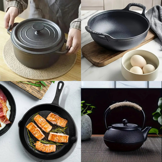 Heavy duty cast iron cookware set