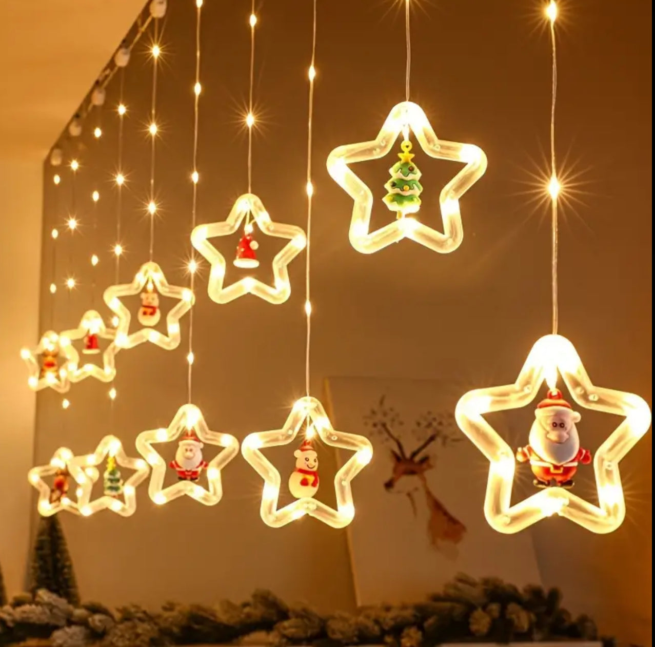 3M LED USB Christmas String Lamp Snowman Star Larland Window Decoration Night Light