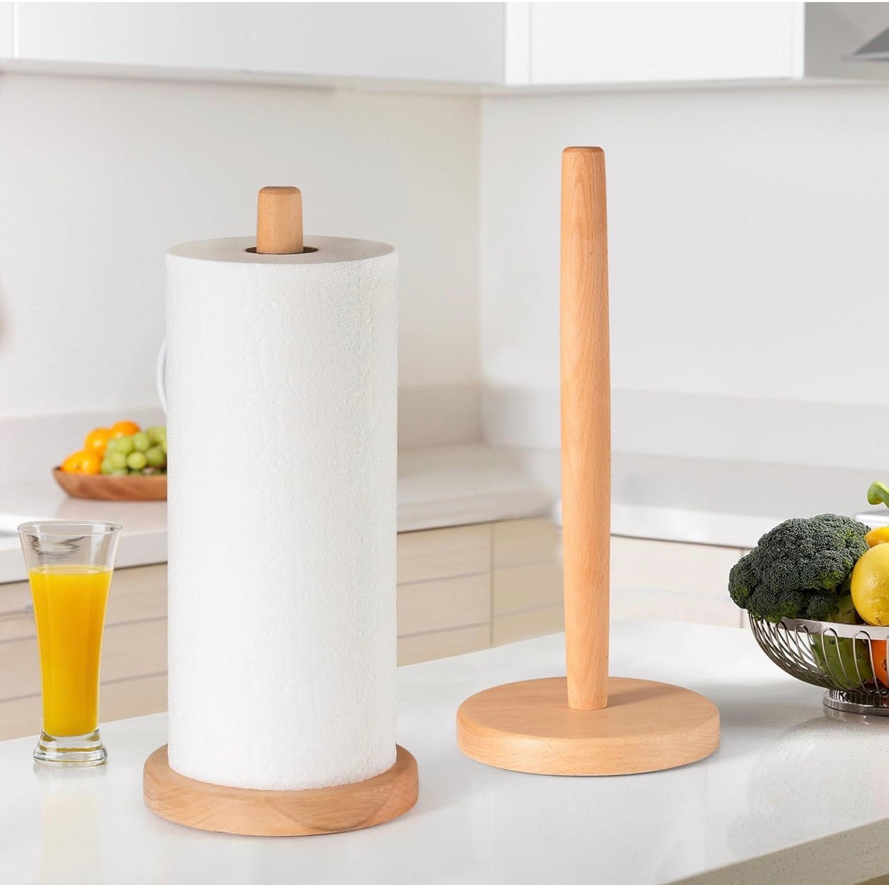 Wooden kitchen towel holder