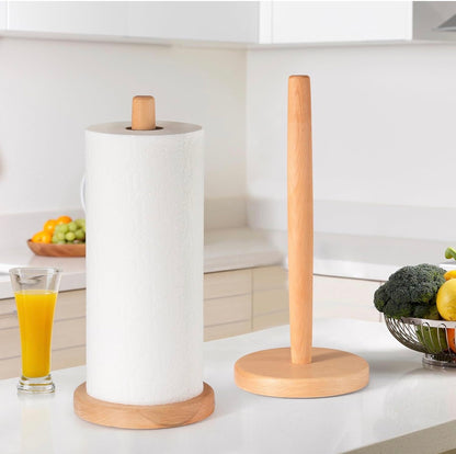 Wooden kitchen towel holder