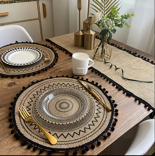 6pcs set Elegant African print Heavy Cotton fabric table mats