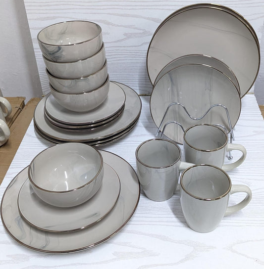 24pcs marble ceramic dinner set