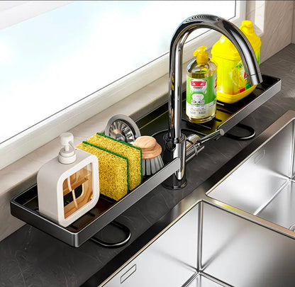 Vertical Faucet Storage Rack , No-Drill Organizer