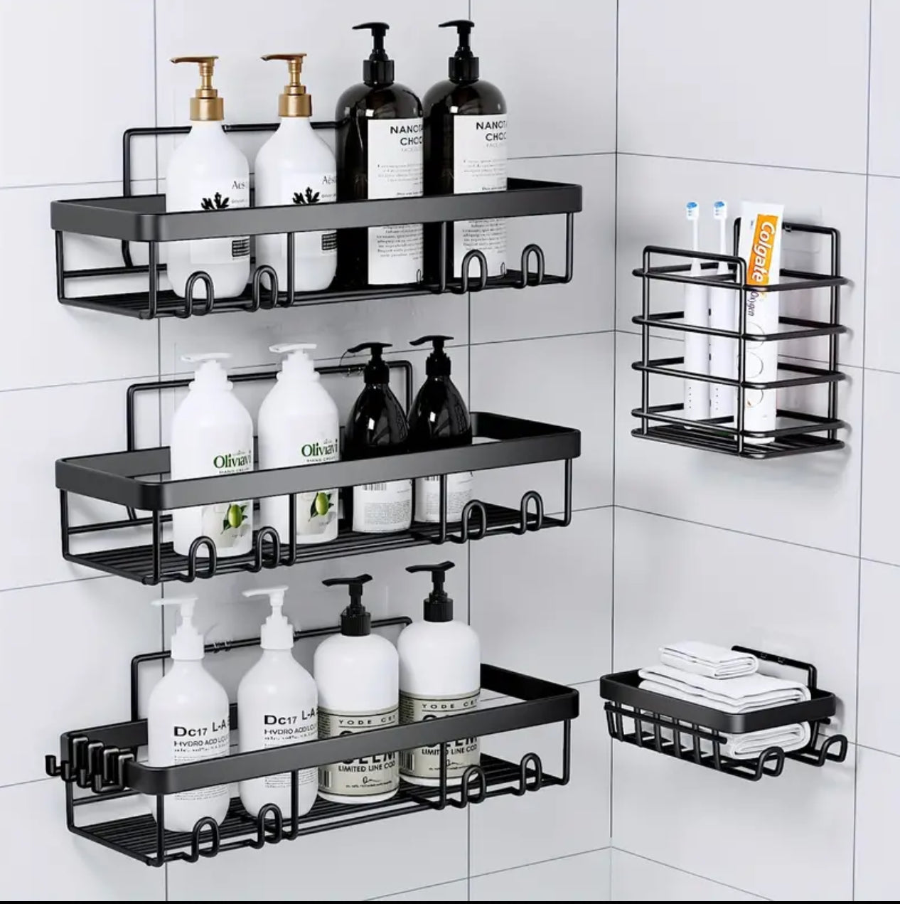 5pcs set Shower caddy shelf/Bathroom organizer