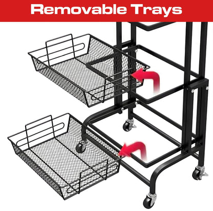 Three layer foldable metallic Rack