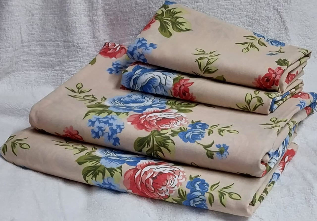 A pair of both printed pure cotton bedsheets