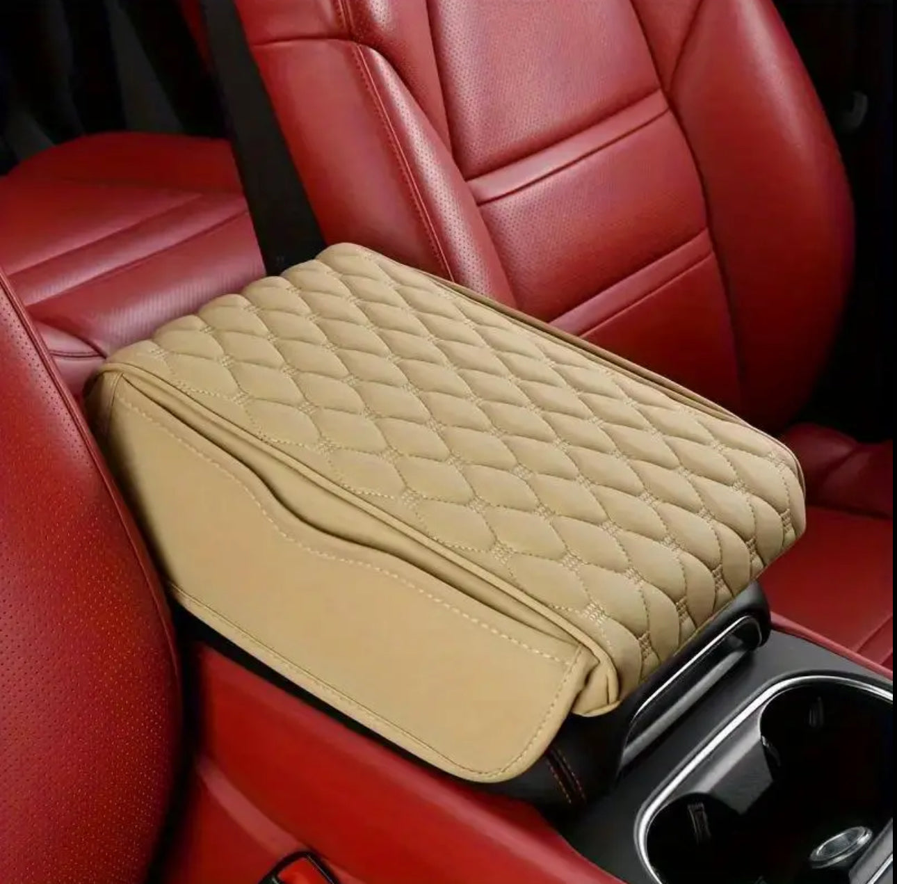 Universal car armrest pad with side storage