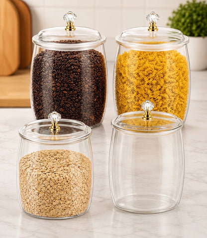 TRANSPARENT LARGE SEALED ACRYLIC STORAGE JARS