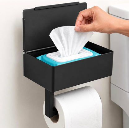 Stainless steel roll paper rack/ Tissue holder/ Toilet paper holder with storage box