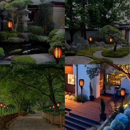 6 pieces LED solar flame lamp