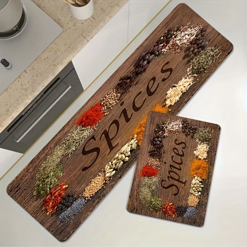 A set of 2 pcs rubber bottom kitchen mats