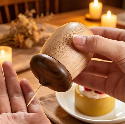Creative Walnut Cotton Swab & Toothpick Holder