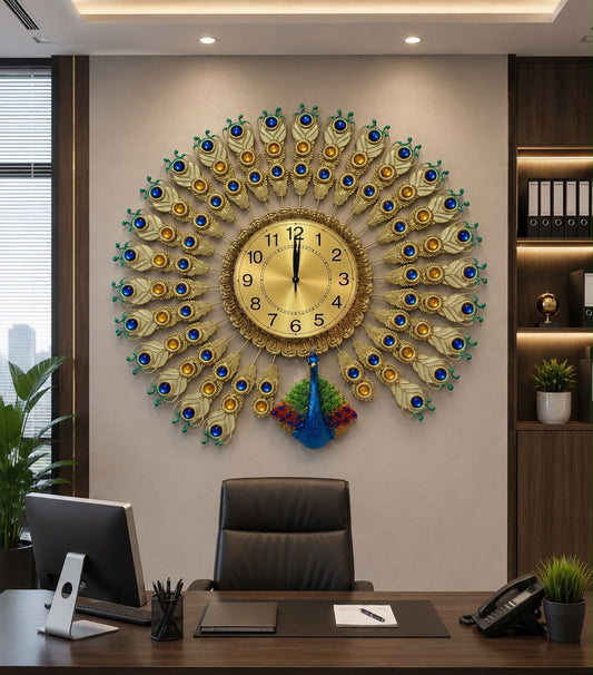 Single head peacock wall clock