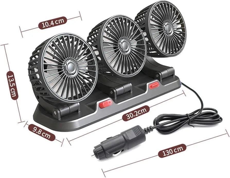 3 Head Car Cooling Fan 24V Cooling Fan