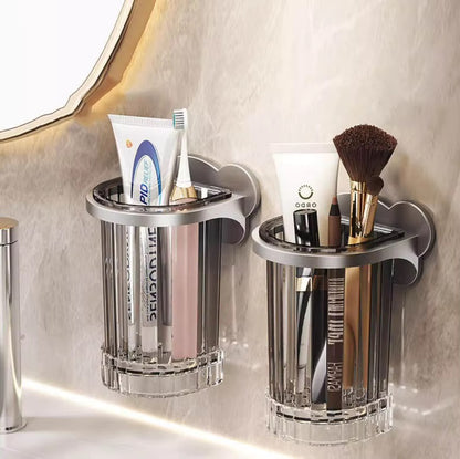 Wall Mount Toothbrush Holder & Bathroom Organizer .