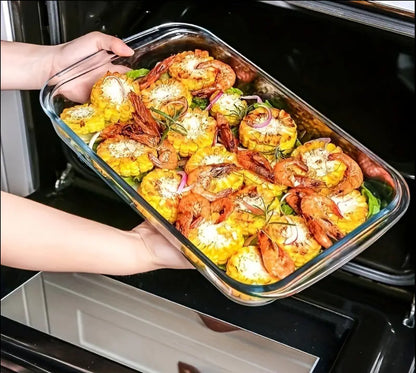 2pcs glass baking tray with free gloves