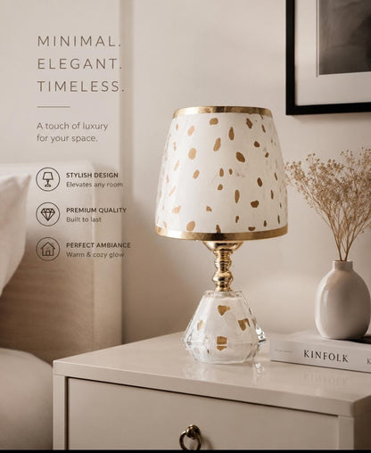 Simple Golden Polka bedside lamp